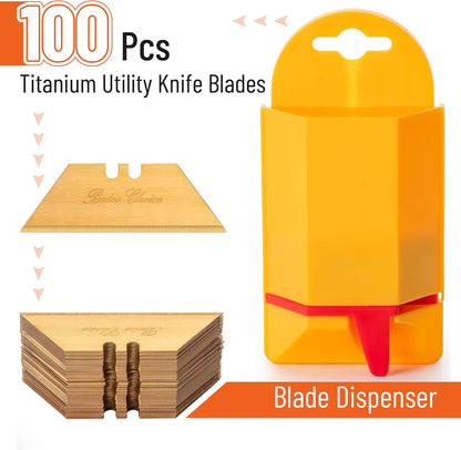 Bates- Utility Knife Blades, Serrated Edge, 60 Pack, Silver, Carbon Steel, Replacement Blade for Box Cutters