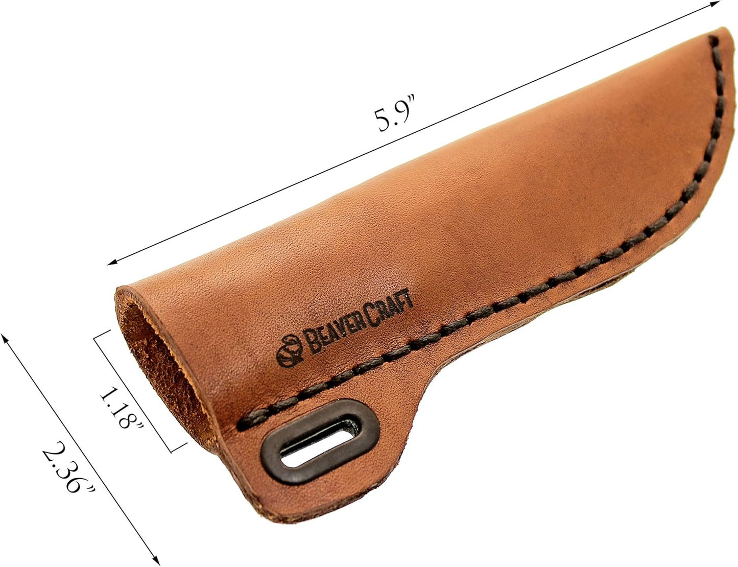 Knife Leather Sheath SH1 6" x 2.4" - Genuine Leather Case for Fixed Blade Knives - Brown Knife Sheath - Knives Holster Fits up to 3.5"