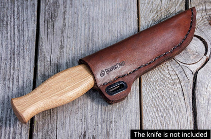 Knife Leather Sheath SH1 6" x 2.4" - Genuine Leather Case for Fixed Blade Knives - Brown Knife Sheath - Knives Holster Fits up to 3.5"