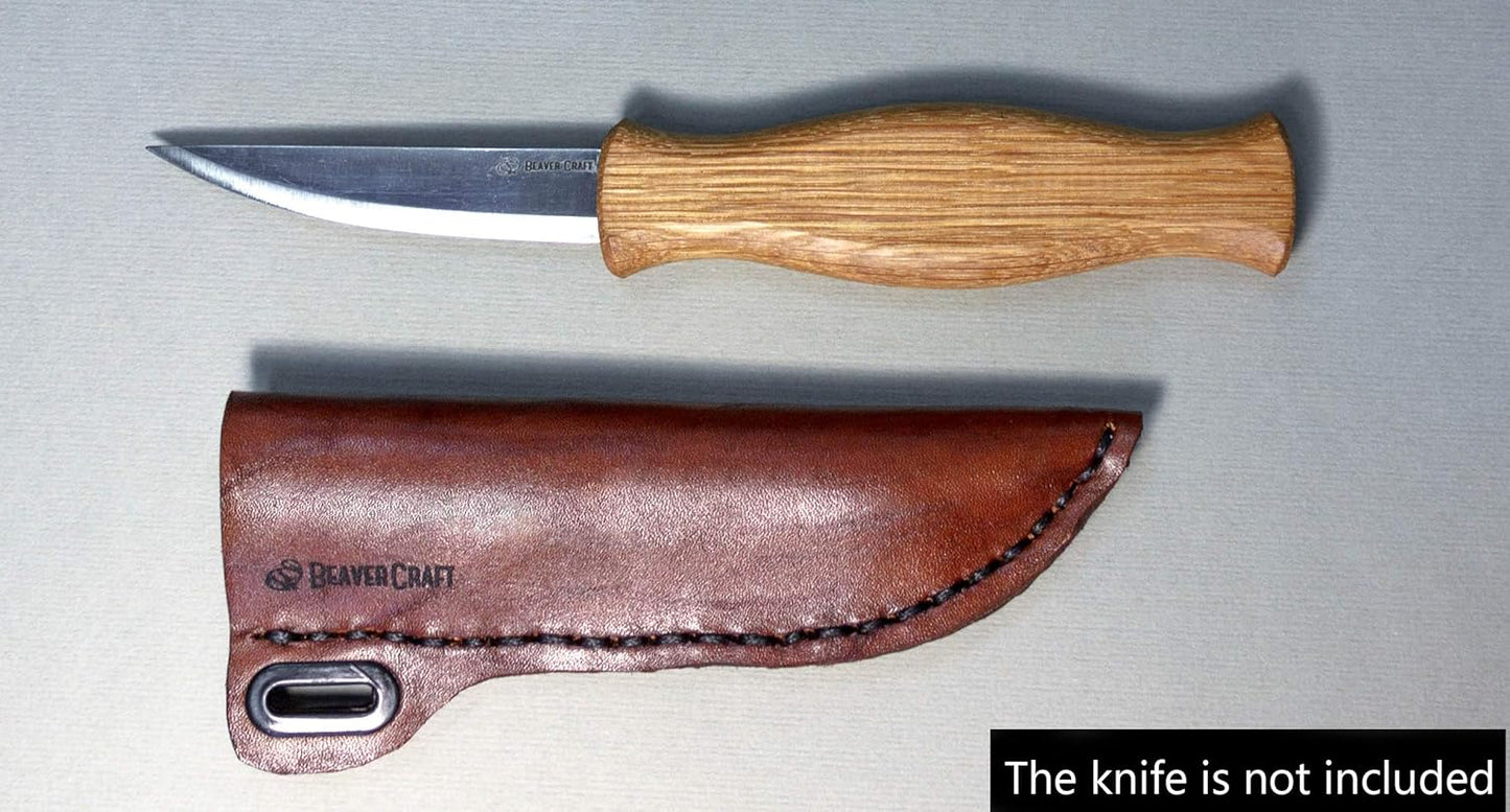 Knife Leather Sheath SH1 6" x 2.4" - Genuine Leather Case for Fixed Blade Knives - Brown Knife Sheath - Knives Holster Fits up to 3.5"
