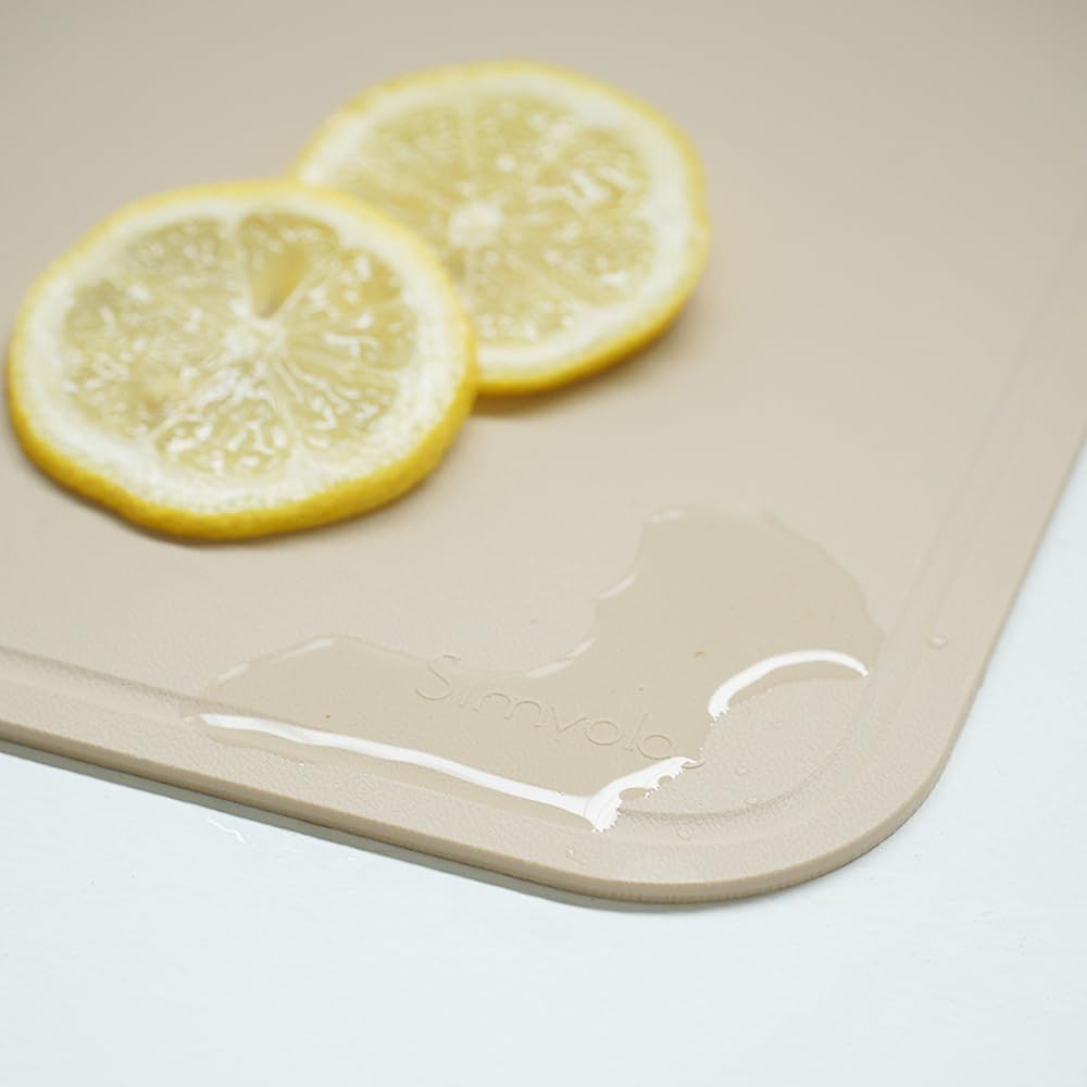 Flexible TPU Cutting Board Mat, Beige Large | Premium TPU, Knife Friendly, Non-Slip, Dishwasher Safe, Made in Korea