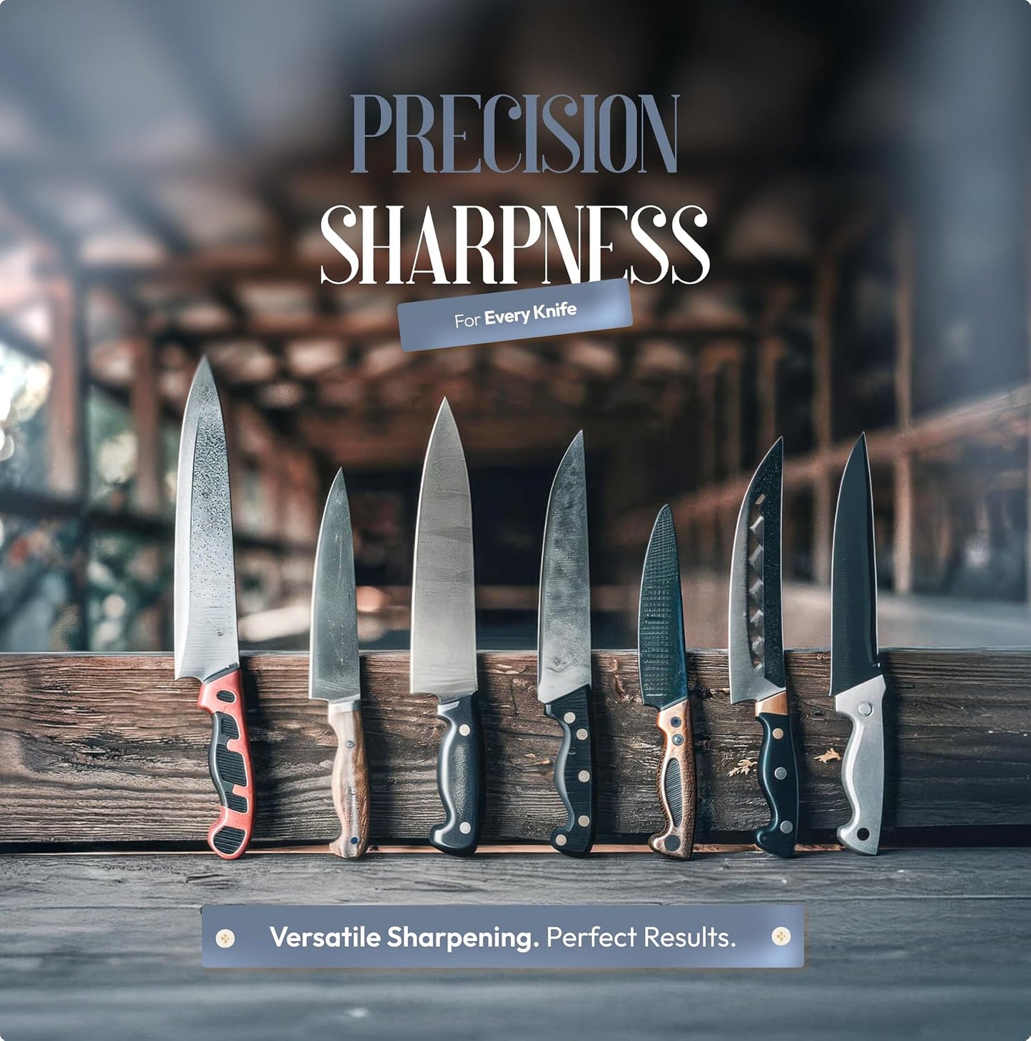 Rolling Knife Sharpener Kit, Magnetic 15° & 20° Angle Guides, Diamond & Ceramic Discs, Manual Rolling Knife Sharpener Tool for Razor-Sharp Kitchen gadgets, Chef & Outdoor Knives (Brown Gold)