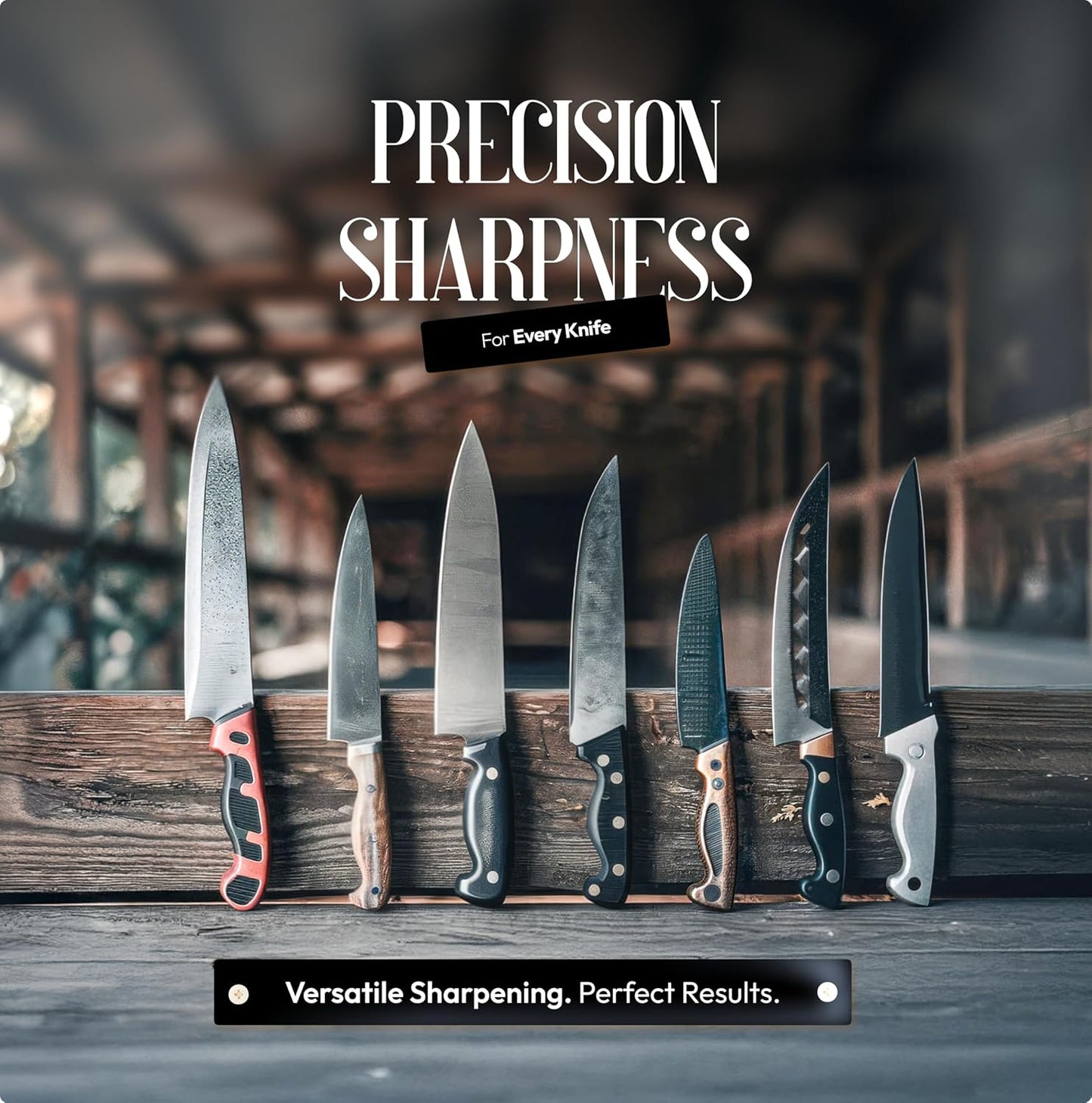 Rolling Knife Sharpener Kit, Magnetic 15° & 20° Angle Guides, Diamond & Ceramic Discs, Manual Rolling Knife Sharpener Tool for Razor-Sharp Kitchen gadgets, Chef & Outdoor Knives (Brown Gold)
