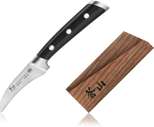 Cangshan TS Series 1020625 Swedish 14C28N Steel Forged 2.75-Inch Peeling Knife and Wood Sheath Set