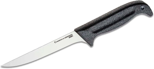 Cold Steel Commercial Series 6" Flexible German 4116 Stainless Steel Fixed Blade Narrow Straight Back Game & Fish Processing Cutting Boning Knife with Ergonomic Kray-Ex Handle