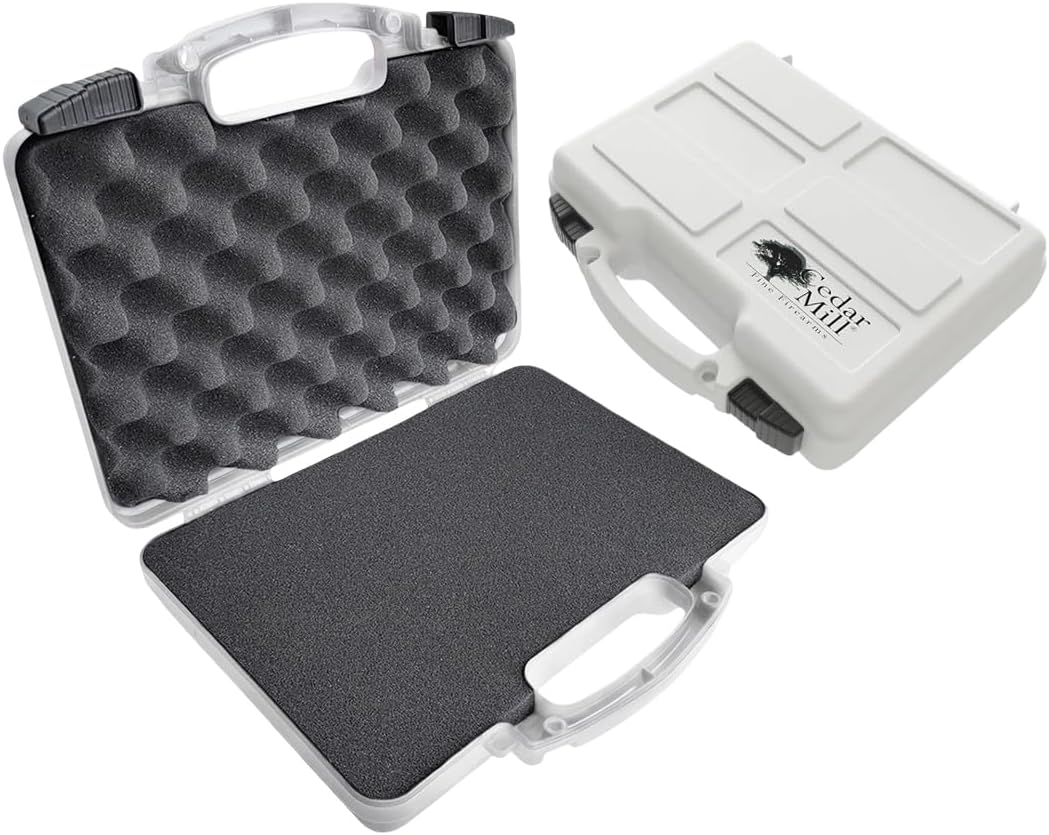 TSA Approved Hard Gun Case – Airline Approved Lockable Pistol Carrying Case with Dual Latch & Customizable Foam – Fits 9mm Handgun, Revolver & Firearm for Travel & Range Use