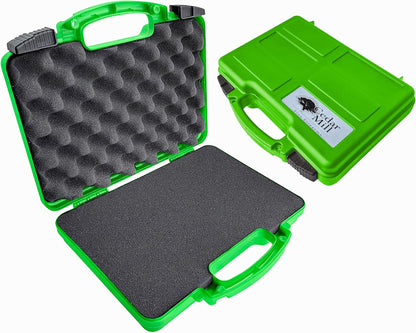 TSA Approved Hard Gun Case – Airline Approved Lockable Pistol Carrying Case with Dual Latch & Customizable Foam – Fits 9mm Handgun, Revolver & Firearm for Travel & Range Use