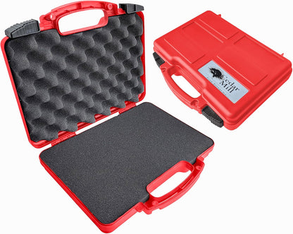 TSA Approved Hard Gun Case – Airline Approved Lockable Pistol Carrying Case with Dual Latch & Customizable Foam – Fits 9mm Handgun, Revolver & Firearm for Travel & Range Use