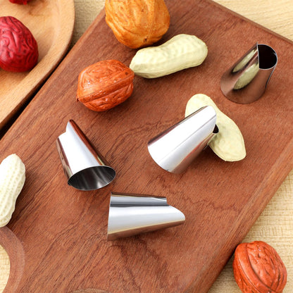 4Pcs Finger Protector Guard Set Stainless Steel Nail Cover Adjustable Kitchen Tool for Peeling Cutting Shelling