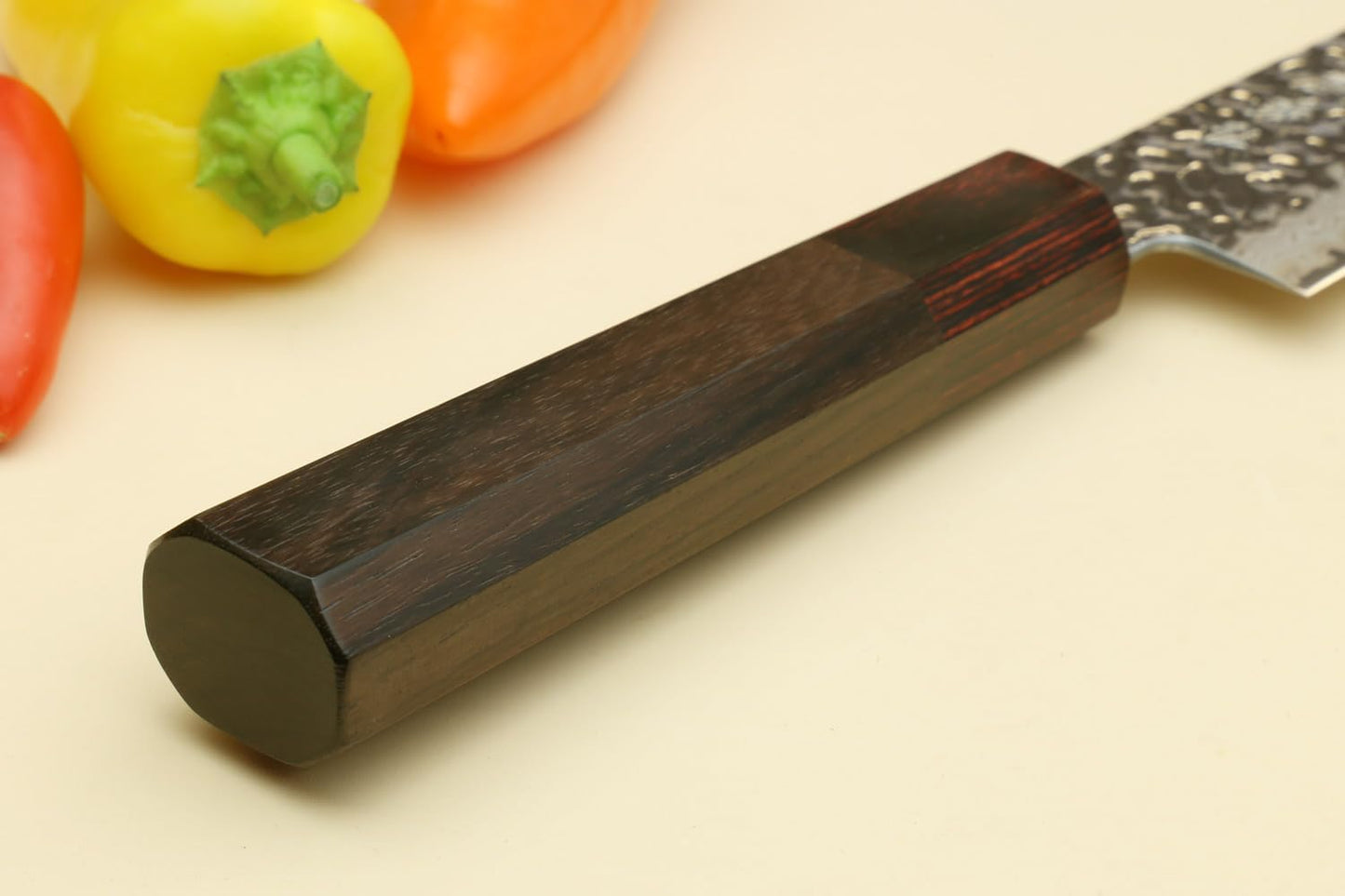 Yoshihiro VG10 46 Layers Hammered Damascus Sujihiki Japanese Slicer Knife (9.5" (240mm) Rosewood Handle)