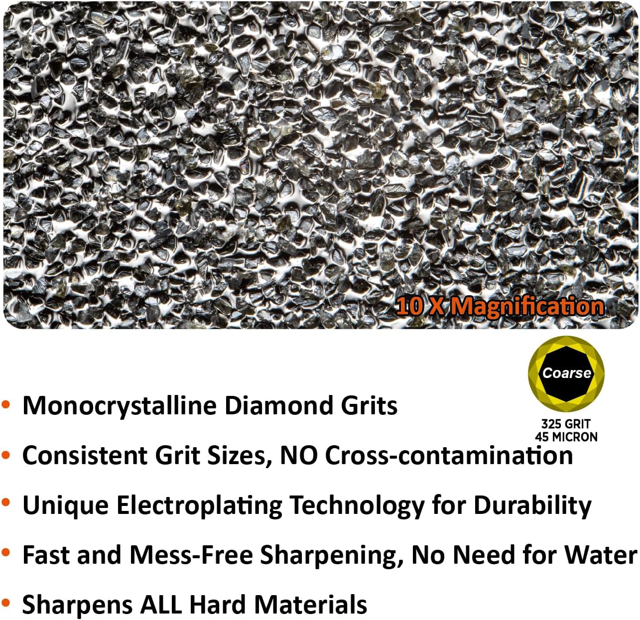 113N Credit Card-Sized Diamond Sharpening Stone, Coarse 325 Grit | Pocket Knife & Tool Sharpener, Portable and Convenient, On-the-Go Use