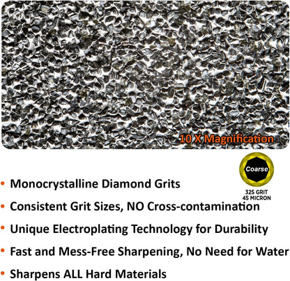 113N Credit Card-Sized Diamond Sharpening Stone, Coarse 325 Grit | Pocket Knife & Tool Sharpener, Portable and Convenient, On-the-Go Use