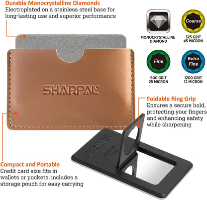113N Credit Card-Sized Diamond Sharpening Stone, Coarse 325 Grit | Pocket Knife & Tool Sharpener, Portable and Convenient, On-the-Go Use