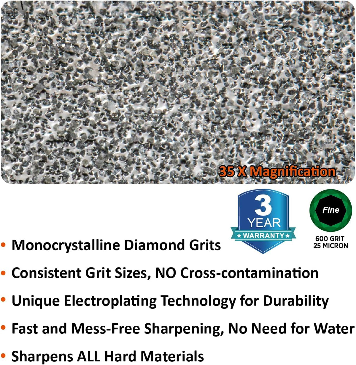 113N Credit Card-Sized Diamond Sharpening Stone, Coarse 325 Grit | Pocket Knife & Tool Sharpener, Portable and Convenient, On-the-Go Use