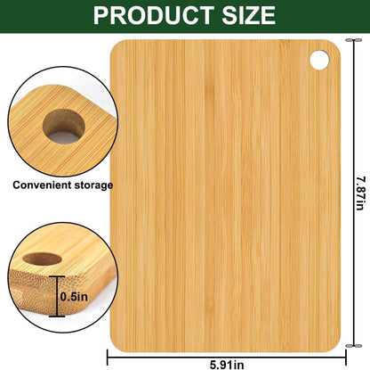 Bamboo Cutting Board, Wooden Cutting Boards for Kitchen, Wood Double Sided Food-Grade Chopping Board for Meat Cheese Vegetable (Small)