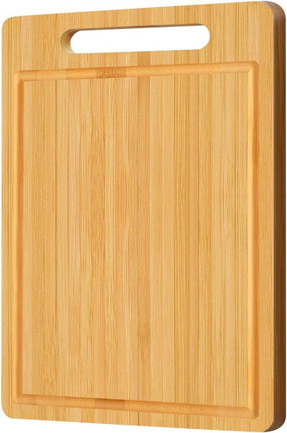 Bamboo Cutting Board, Wooden Cutting Boards for Kitchen, Wood Double Sided Food-Grade Chopping Board for Meat Cheese Vegetable (Small)
