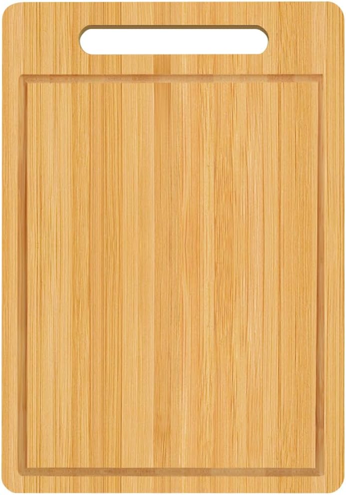 Bamboo Cutting Board, Wooden Cutting Boards for Kitchen, Wood Double Sided Food-Grade Chopping Board for Meat Cheese Vegetable (Small)