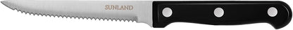 SUNALND Steak Knives Set,Micro Serrated Edge Full Tang Triple Riveted Steak Knife (4)