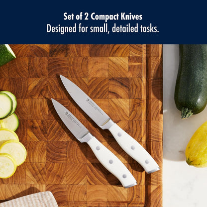 Forged Accent Razor-Sharp 2-pc Paring Knife Set, White Handle, German Engineered Informed by 100+ Years of Mastery