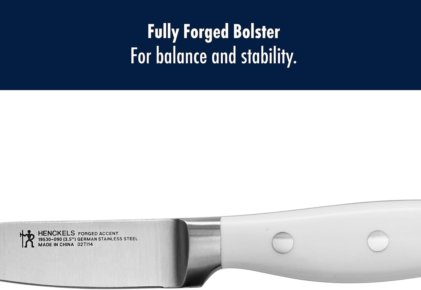 Forged Accent Razor-Sharp 2-pc Paring Knife Set, White Handle, German Engineered Informed by 100+ Years of Mastery
