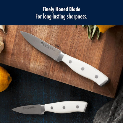 Forged Accent Razor-Sharp 2-pc Paring Knife Set, White Handle, German Engineered Informed by 100+ Years of Mastery