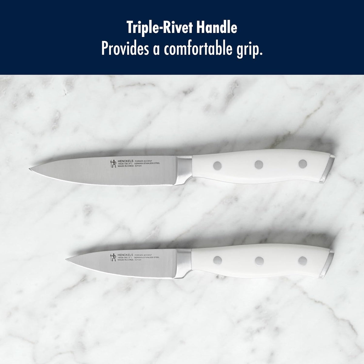 Forged Accent Razor-Sharp 2-pc Paring Knife Set, White Handle, German Engineered Informed by 100+ Years of Mastery