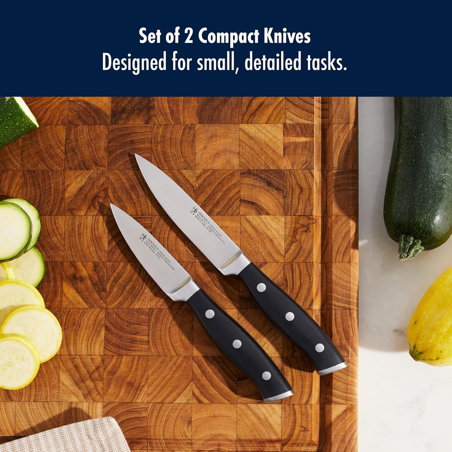 Forged Accent Razor-Sharp 2-pc Paring Knife Set, White Handle, German Engineered Informed by 100+ Years of Mastery