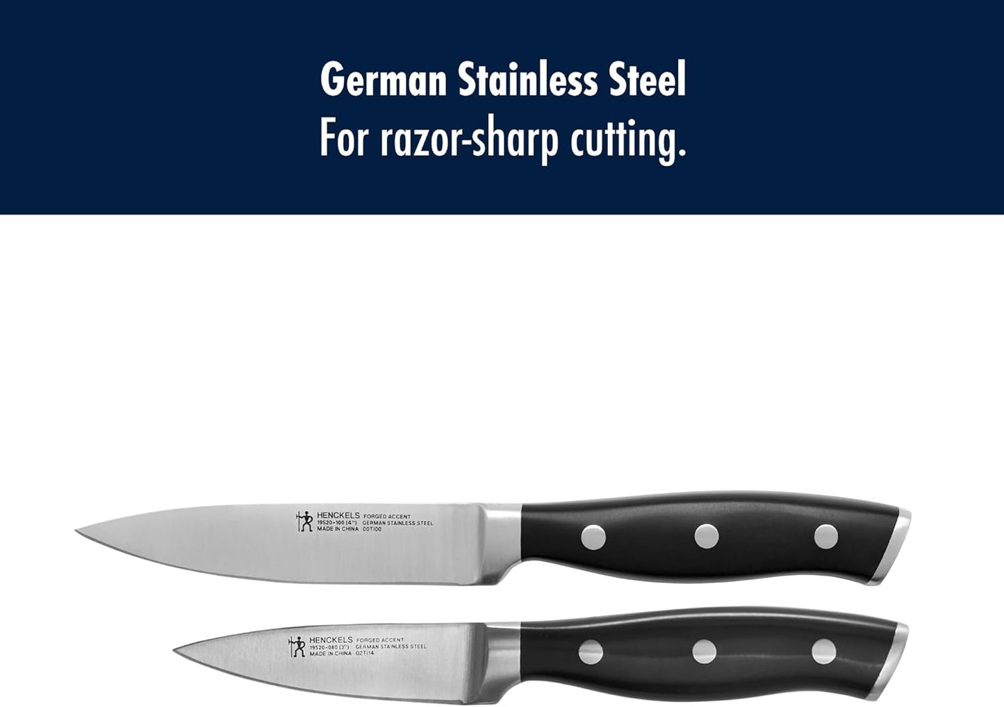 Forged Accent Razor-Sharp 2-pc Paring Knife Set, White Handle, German Engineered Informed by 100+ Years of Mastery