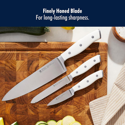 Forged Accent Razor-Sharp 2-pc Paring Knife Set, White Handle, German Engineered Informed by 100+ Years of Mastery