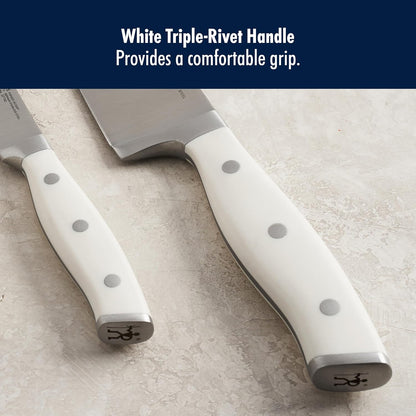 Forged Accent Razor-Sharp 2-pc Paring Knife Set, White Handle, German Engineered Informed by 100+ Years of Mastery