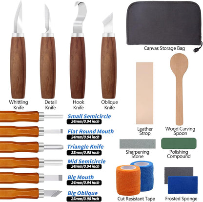 Deluxe Wood Carving Kit, Wood Carving Tools for Beginners