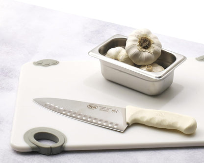 8" Commercial-Grade Chef's Knife with Hollow Handle, White