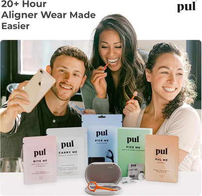 PUL Retainer Case for Invisalign & Clear Aligners - Slim Clear Aligner Case with Secure Magnetic Closure - Travel Retainer Holder for Invisalign Accessories, Mouth Guards & Dentures - Gray