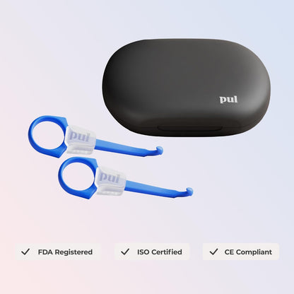 PUL Retainer Case for Invisalign & Clear Aligners - Slim Clear Aligner Case with Secure Magnetic Closure - Travel Retainer Holder for Invisalign Accessories, Mouth Guards & Dentures - Gray