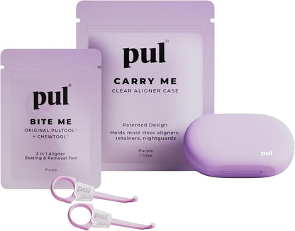 PUL Retainer Case for Invisalign & Clear Aligners - Slim Clear Aligner Case with Secure Magnetic Closure - Travel Retainer Holder for Invisalign Accessories, Mouth Guards & Dentures - Gray