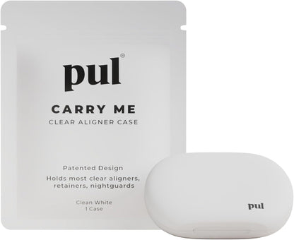 PUL Retainer Case for Invisalign & Clear Aligners - Slim Clear Aligner Case with Secure Magnetic Closure - Travel Retainer Holder for Invisalign Accessories, Mouth Guards & Dentures - Gray