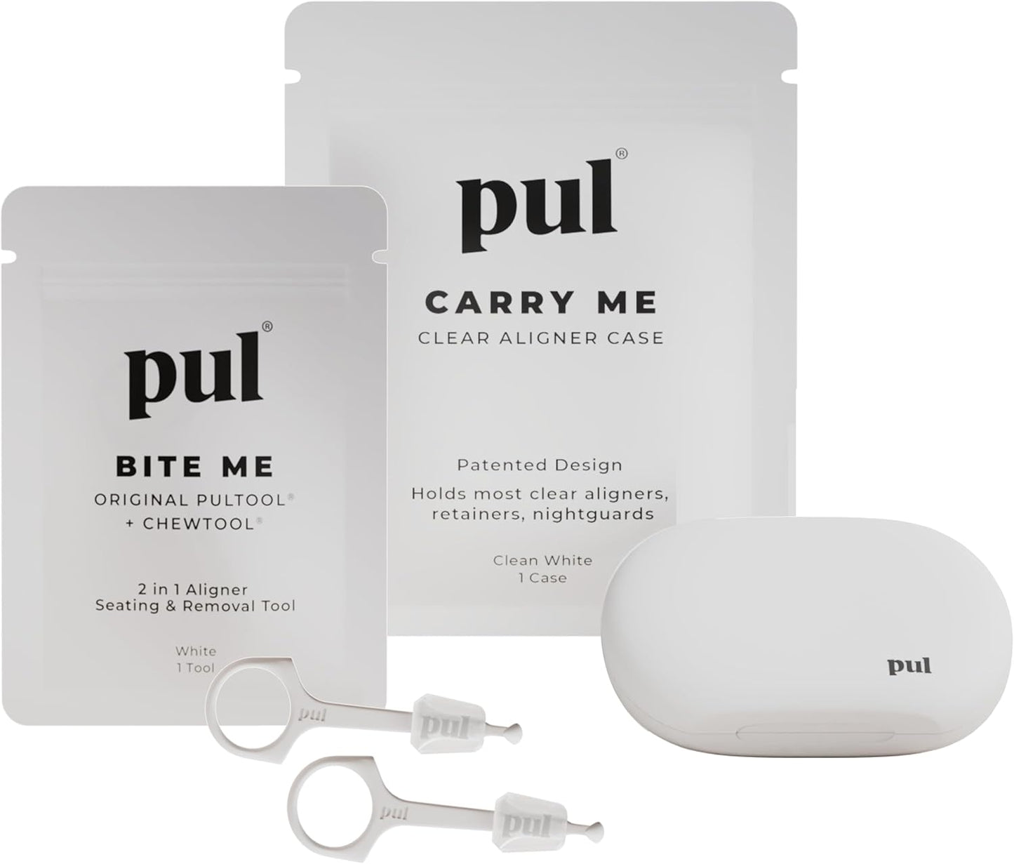 PUL Retainer Case for Invisalign & Clear Aligners - Slim Clear Aligner Case with Secure Magnetic Closure - Travel Retainer Holder for Invisalign Accessories, Mouth Guards & Dentures - Gray