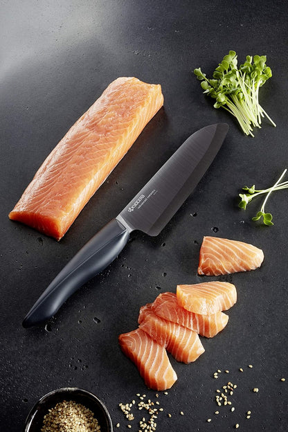 INNOVATIONblack Kitchen Chef's Santoku: All-Purpose Ceramic Blade