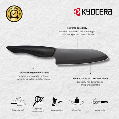 INNOVATIONblack Kitchen Chef's Santoku: All-Purpose Ceramic Blade