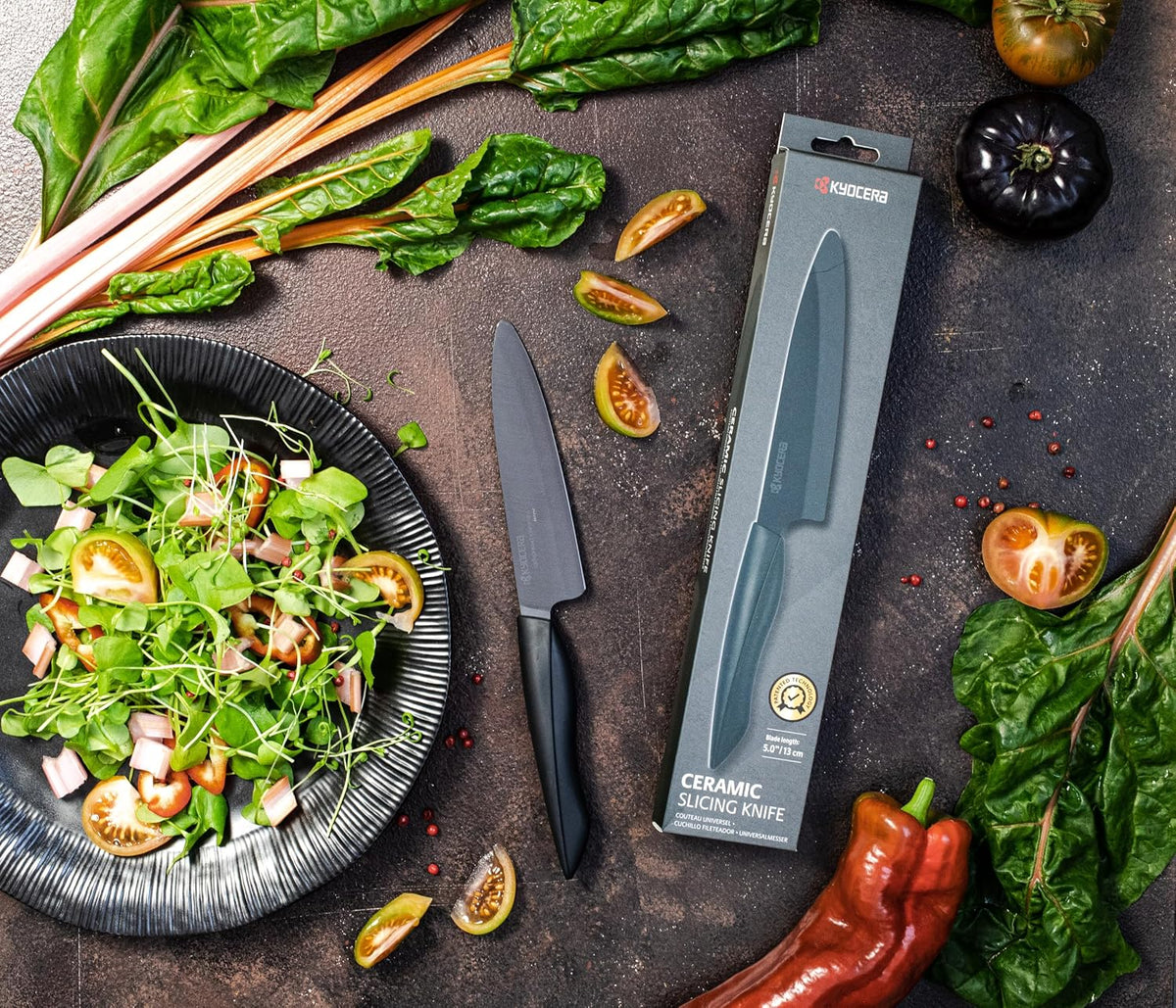 INNOVATIONblack Kitchen Chef's Santoku: All-Purpose Ceramic Blade