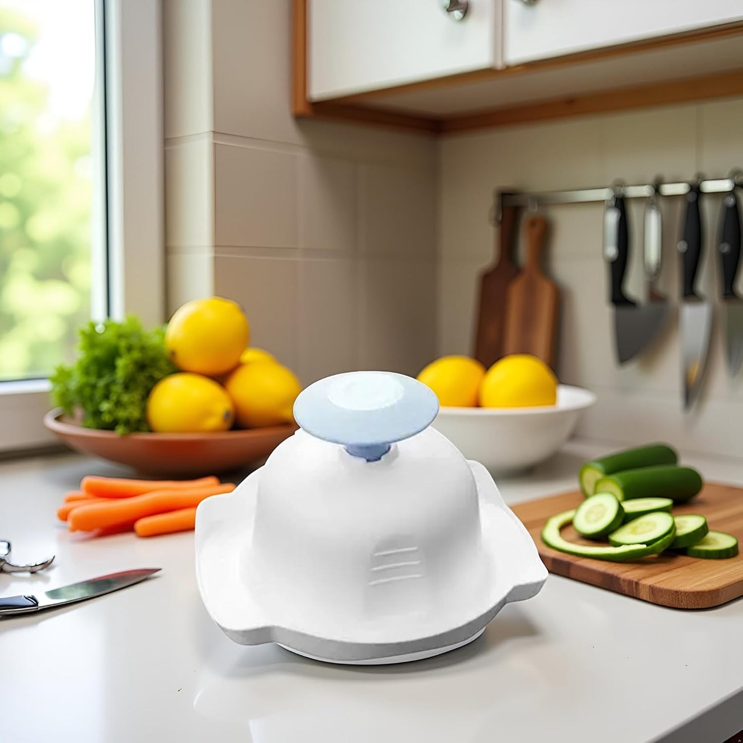 Blue Food Safety Holder for Mandolin Slicer,Peelers and Slicers,Finger Anti-Cut Protectors for Vegetable Grater, Food Slicer Cutter Finger Guard for Mandoline Slicer Grater Kitchen Utensils