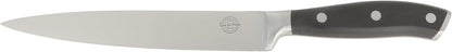 Kitchen Essentials Tasting Kitchen High-Carbon German Steel 7 Piece Full Tang Forged Cutlery Knife Block Set - Eggshell White W/Ashwood Block