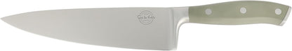 Kitchen Essentials Tasting Kitchen High-Carbon German Steel 7 Piece Full Tang Forged Cutlery Knife Block Set - Eggshell White W/Ashwood Block