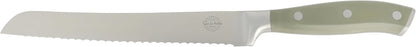 Kitchen Essentials Tasting Kitchen High-Carbon German Steel 7 Piece Full Tang Forged Cutlery Knife Block Set - Eggshell White W/Ashwood Block
