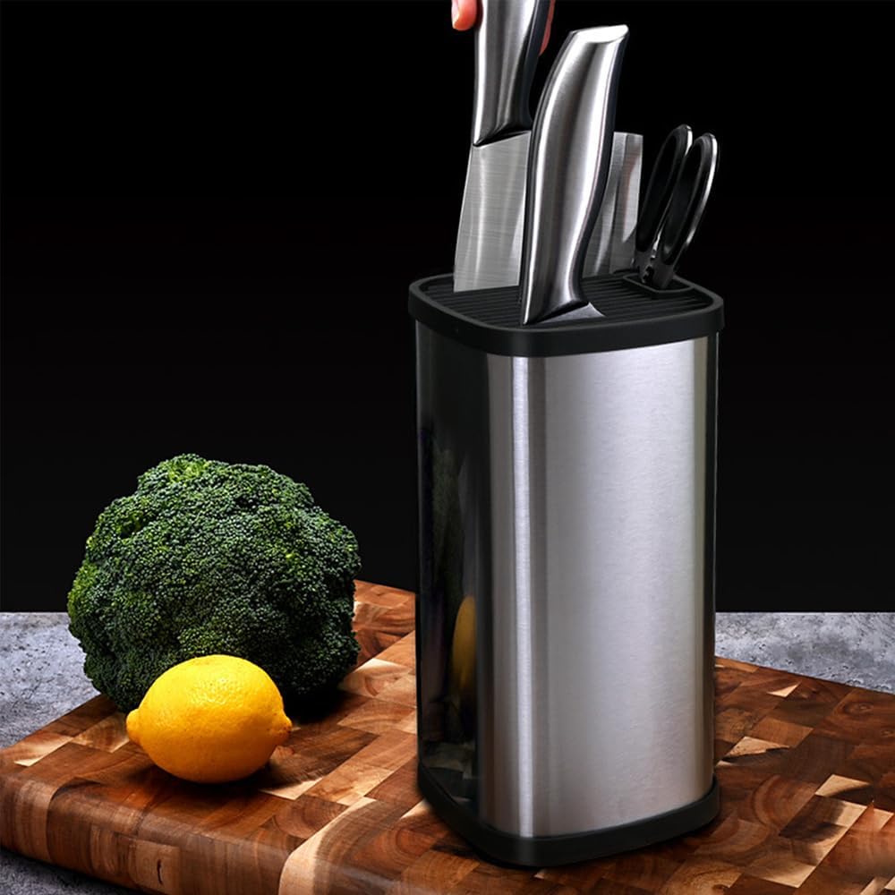 Universal Knife Block Without Knives Knife Block Detachable Knife Storage Space Saver for Kitchen Knife Organizer,Square