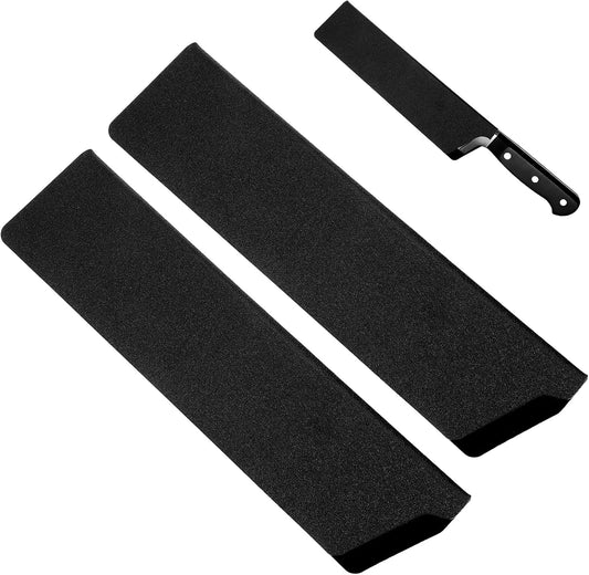 2 Pcs Knife Sleeve 8.6"x 2.2" Knife Cover Edge Guard Waterproof Blade Guard Covers Universal Knives Sheath Protector Black Abrasion Sheaths Plastic felt for Home Kitchen