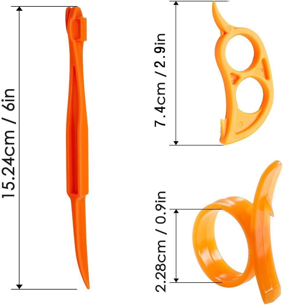 Orange Peeler Set Orange Peeler Easy Open Citrus Lemon Citrus Peel Cutter Vegetable Slicer Fruit Tools Kitchen Gadgets (15 Pack Colorful)