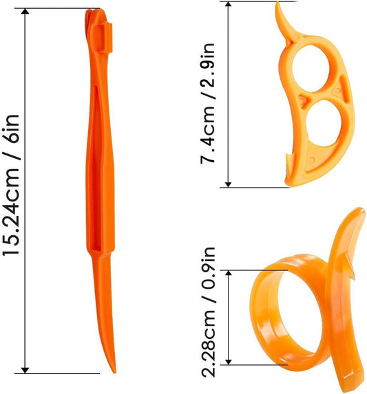 Orange Peeler Set Orange Peeler Easy Open Citrus Lemon Citrus Peel Cutter Vegetable Slicer Fruit Tools Kitchen Gadgets (15 Pack Colorful)