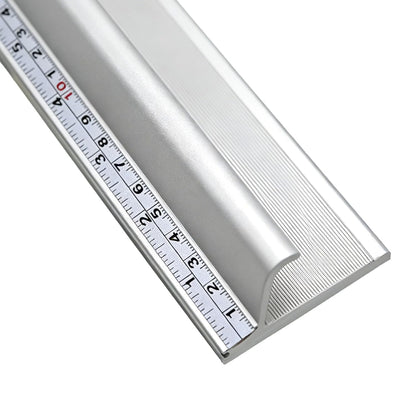 12 Inch Aluminum Safety Ruler with Finger Guard, Heavy Duty Metal Straight Edge Non-Slip Base with Hanging Hole Ruler for Cutting, Crafting, Drafting, Leather Fabric