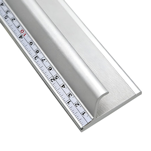 12 Inch Aluminum Safety Ruler with Finger Guard, Heavy Duty Metal Straight Edge Non-Slip Base with Hanging Hole Ruler for Cutting, Crafting, Drafting, Leather Fabric